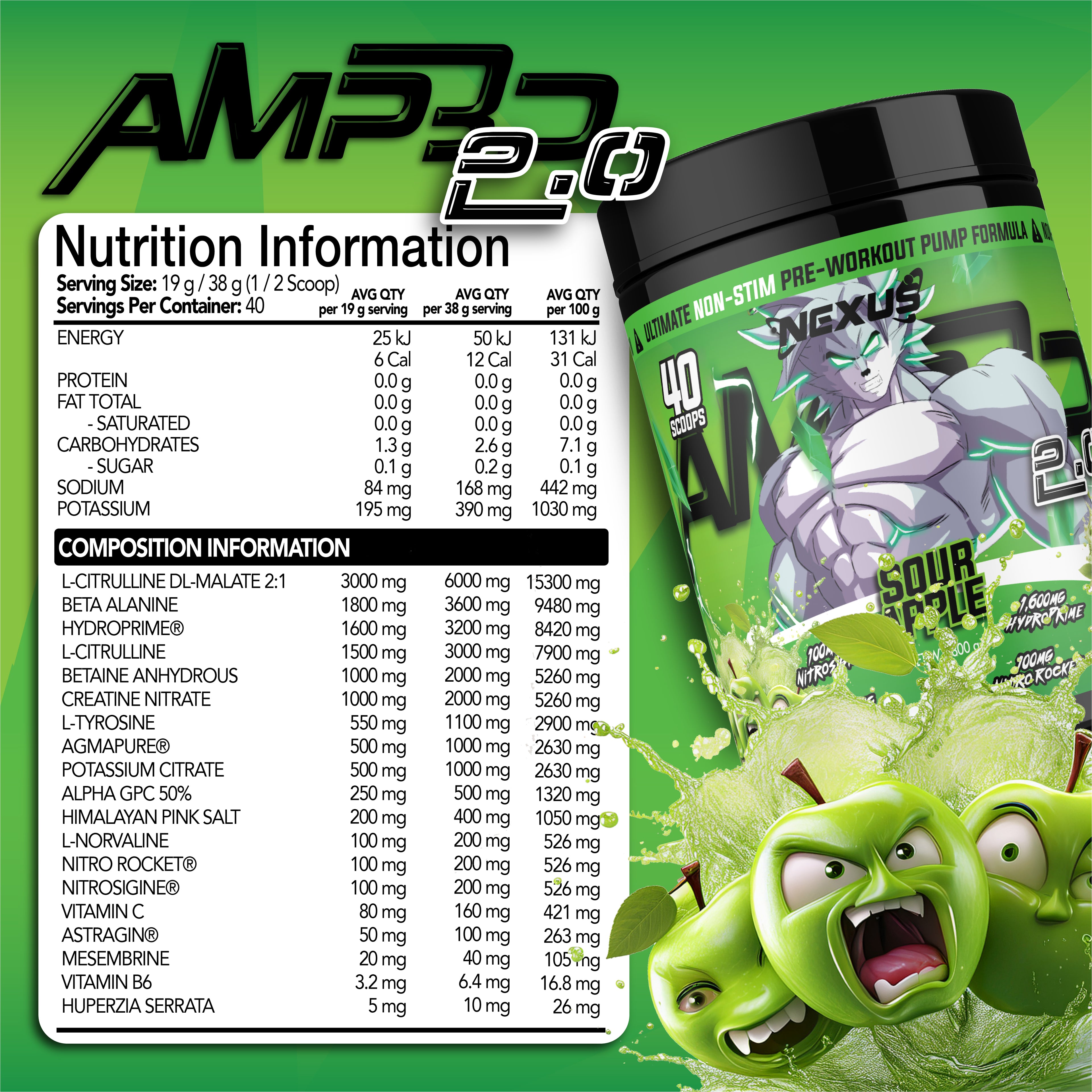 Nexus AMP3D 2.0 Non Stim Preworkout