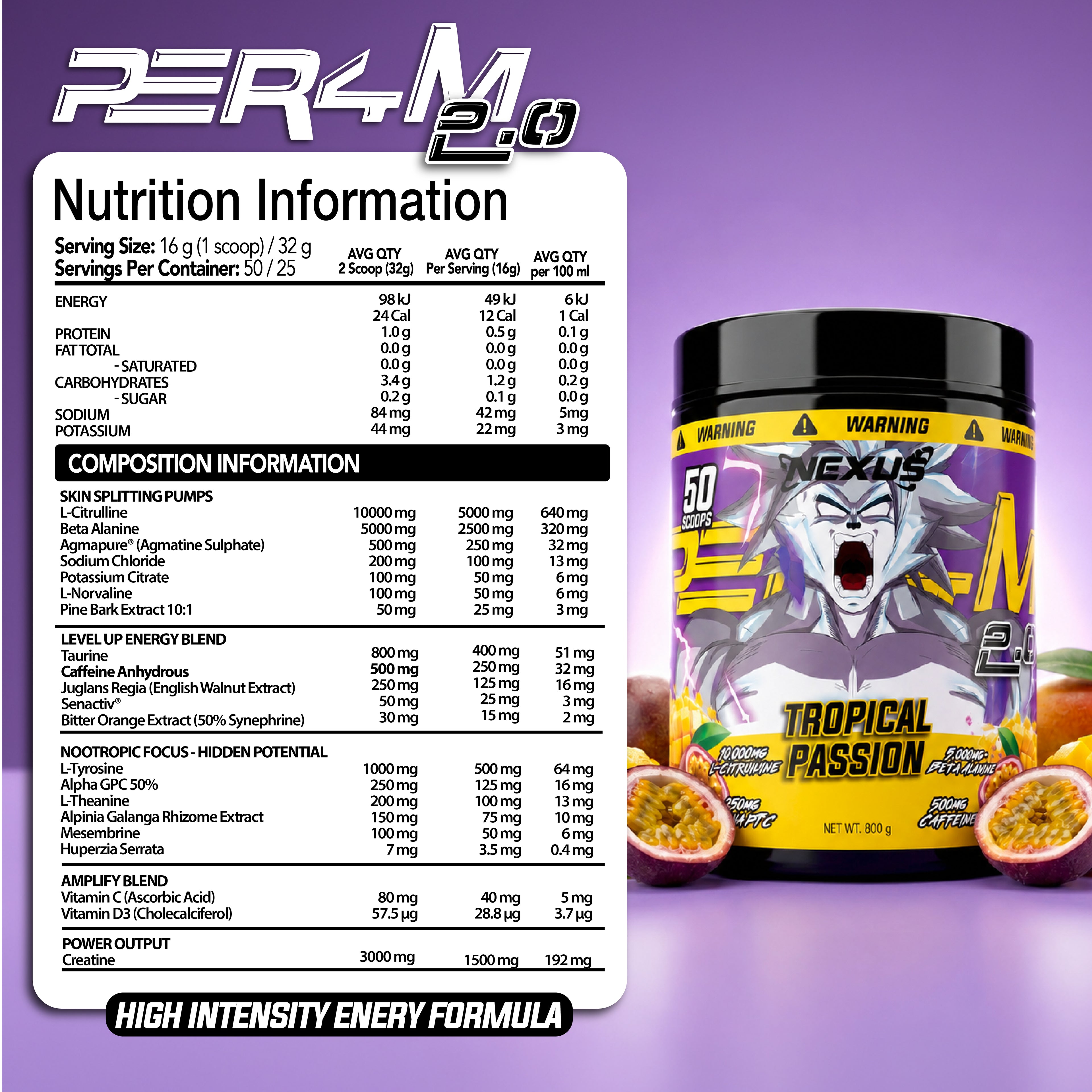 Nexus PER4M 2.0 High Stim Preworkout